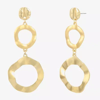 Bold Elements Gold Tone Womens Drop Earrings In Gold
