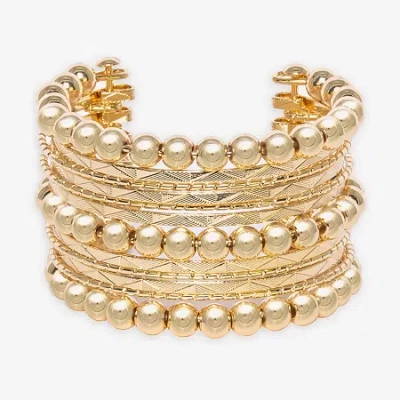 Bold Elements Gold Tone Womens Cuff Bracelet In Gold