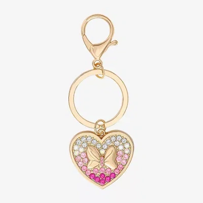 Disney Classics Gold Tone Minnie Mouse Bow Key Chain In Gold