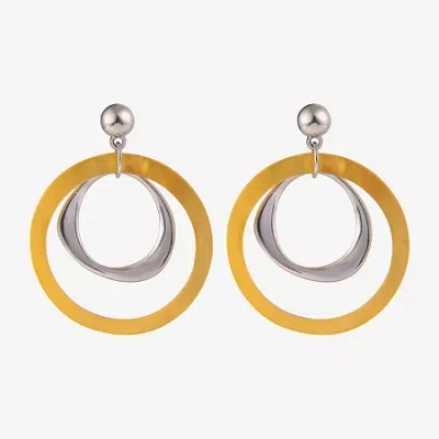 Mixit Womens Drop Earrings In Yellow