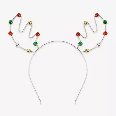 Mixit Silver Tone Festive Reindeer Antlers Headband In Metallic