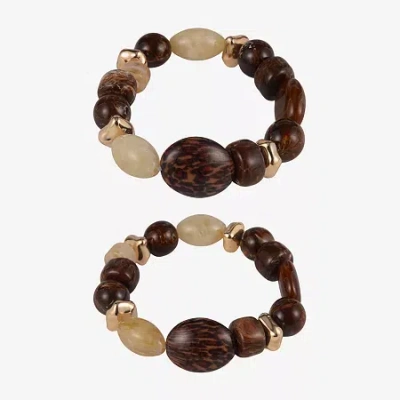 Mixit Gold Tone Womens 2-pc. Bracelet Set In Brown
