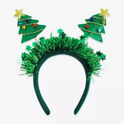 Mixit Green Tinsel And Christmas Tree Headband In Green