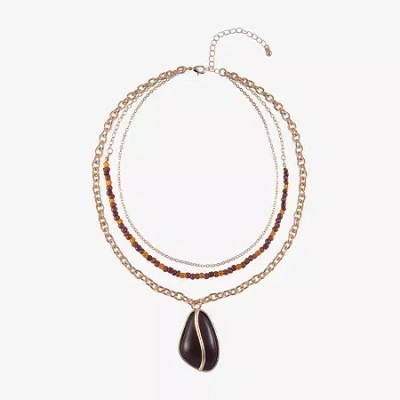 Mixit Layered Womens 16 Inch Pendant Necklace In Multi