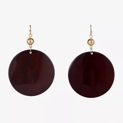 Mixit Gold Tone Womens Drop Earrings In Brown