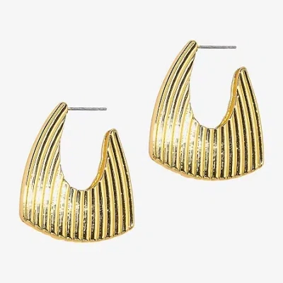 Bold Elements Gold Tone Womens 1 1/4 Inch Hoop Earrings In Gold
