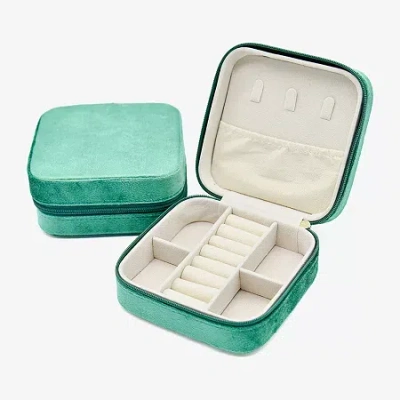 Mixit Jewelry Velvet Travel Case In Green