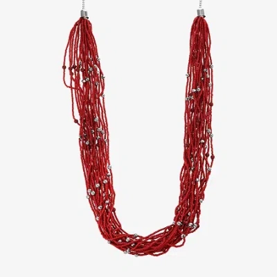 Mixit Womens 30 Inch Collar Necklace In Red