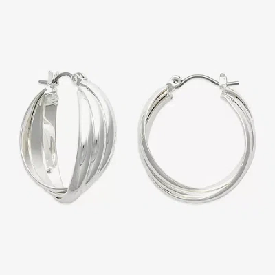 Mixit Womens 21.6mm Hypoallergenic Hoop Earrings In Silver