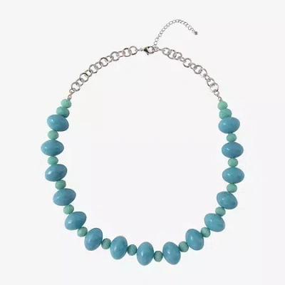 Mixit Womens 18 Inch Beaded Necklace In Blue