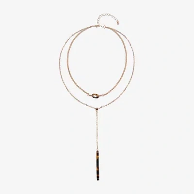 Mixit Layered Womens 16 Inch Y Necklace In Gold