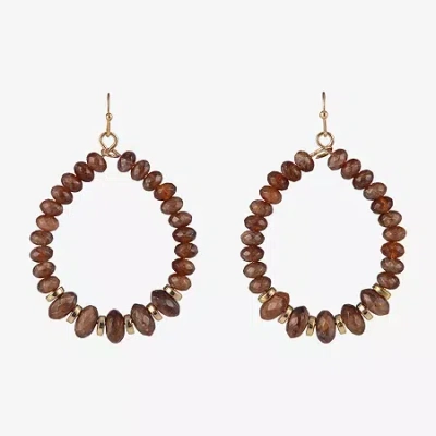 Mixit Gold Tone Womens Drop Earrings In Brown
