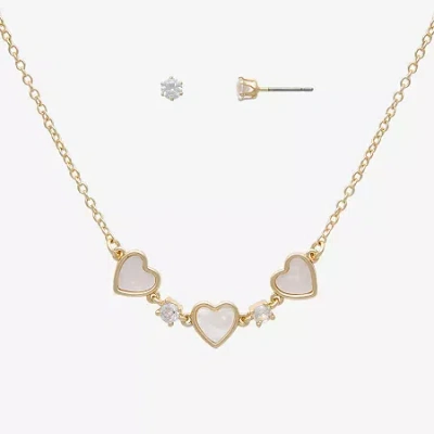 Mixit Womens Glass Hypoallergenic 2-pc. Jewelry Set In Gold