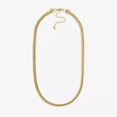 Bold Elements Gold Tone Womens Stainless Steel 18 Inch Cable Chain Necklace In Gold