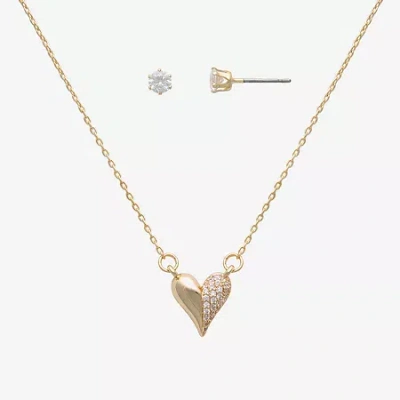 Mixit Womens Glass Hypoallergenic 2-pc. Jewelry Set In Gold