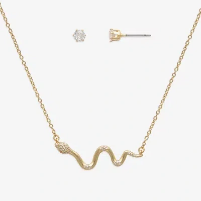Mixit Womens Cubic Zirconia Hypoallergenic 2-pc. Jewelry Set In Gold