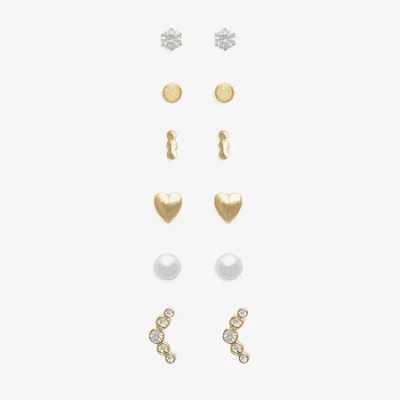 Mixit Womens Glass Hypoallergenic 6 Pair Earring Set In Multi