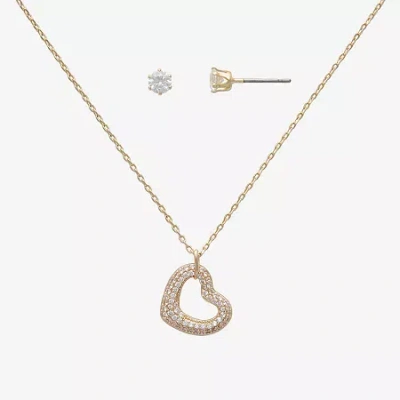 Mixit Womens Glass Hypoallergenic 2-pc. Jewelry Set In Gold