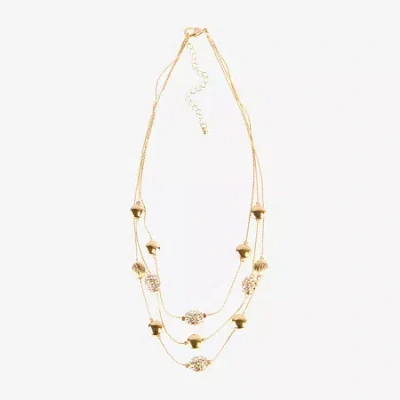 Bold Elements Gold Tone Womens 17 Inch Illusion Necklace In Gold