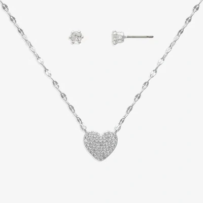 Mixit Womens Glass Hypoallergenic 2-pc. Jewelry Set In Metallic