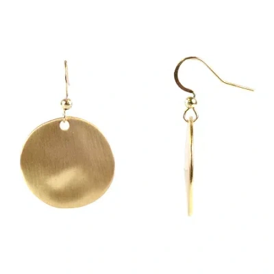Bold Elements Round Womens Drop Earrings In Gold