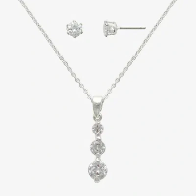 Mixit Womens Cubic Zirconia Hypoallergenic 2-pc. Jewelry Set In Gray