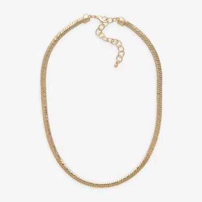 Bold Elements Gold Tone Womens 18 Inch Snake Chain Necklace In Gold