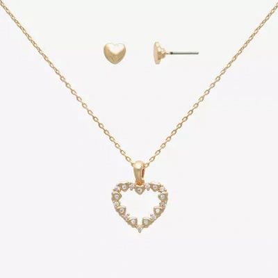 Mixit Womens Glass Hypoallergenic 2-pc. Jewelry Set In Yellow