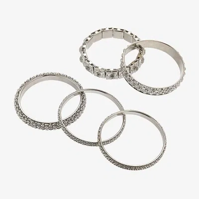 Bold Elements Womens 5-pc. Bracelet Set In Silver
