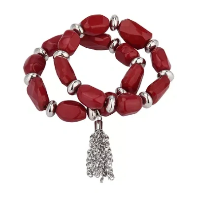 Mixit Silver Tone Womens 2-pc. Bracelet Set In Red