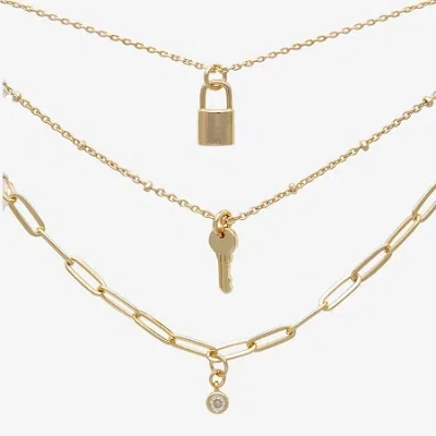 Mixit Womens Glass Hypoallergenic 3-pc. Necklace Set In Yellow