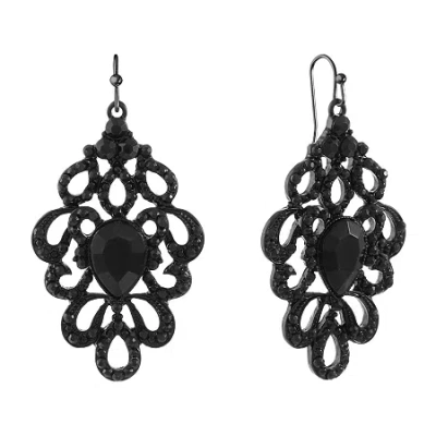 Mixit Womens Black Drop Earrings In Black
