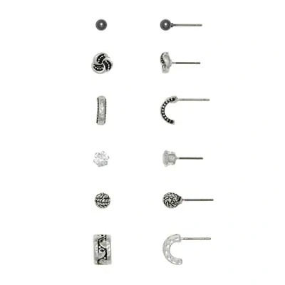 Mixit Womens Hypoallergenic 6 Pair Earring Set In Metallic