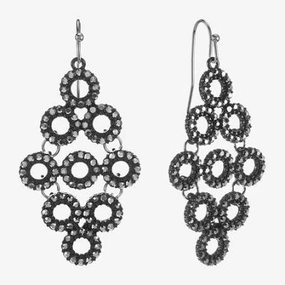 Mixit Black Womens Black Chandelier Earrings In Multi