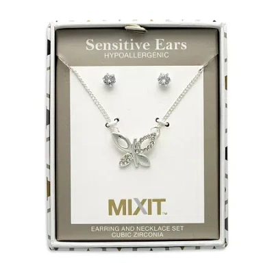 Mixit Womens Butterfly Hypoallergenic 2-pc. Jewelry Set In Metallic
