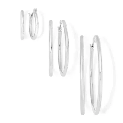 Mixit Womens Hypoallergenic 3 Pair Earring Set In Metallic