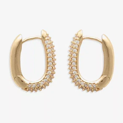 Mixit Womens Cubic Zirconia 14.2mm Hoop Earrings In Gold