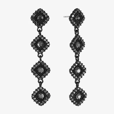 Mixit Black Womens Black Hypoallergenic Drop Earrings In Black