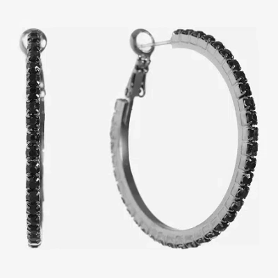 Mixit Womens Black 39.1mm Hypoallergenic Hoop Earrings In Black