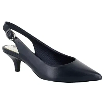 Easy Street Faye Womens Pointed Kitten Heel Pumps In Blue