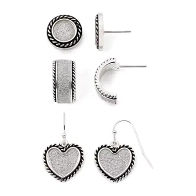Mixit Womens Hypoallergenic 3 Pair Earring Set In Metallic