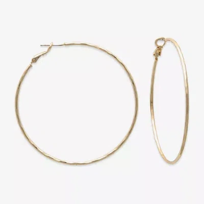 Bold Elements Gold Tone Womens 2.3mm Hoop Earrings In Gold