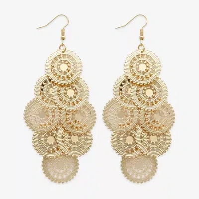Bold Elements Gold Tone Womens Drop Earrings In Gold