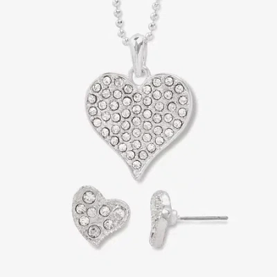 Mixit Womens Crystal Heart Hypoallergenic 2-pc. Jewelry Set In Multi