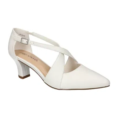 Easy Street Elegance Womens Round Stiletto Heel Pumps In White