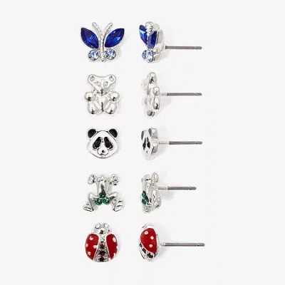 Mixit Womens Butterfly Hypoallergenic 5 Pair Earring Set In Multi