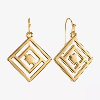 Liz Claiborne Womens Square Drop Earrings In Gold