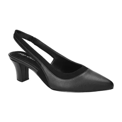 Easy Street Dessa Womens Pointed Closed Toe Stiletto Heel Pumps In Black