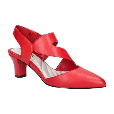 Easy Street Venue Womens Round Closed Toe Stiletto Heel Pumps In Red