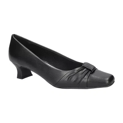 Easy Street Waive Womens Square Kitten Heel Pumps In Black